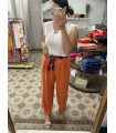 Pantalon large orange