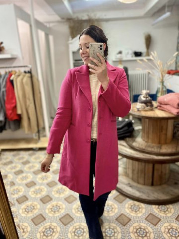 Fashion manteau rose fushia